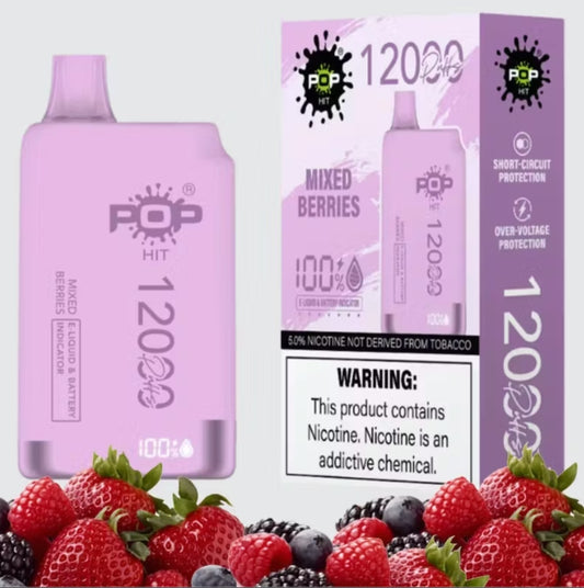 POP HIT 12000 PUFFS DISPOSABLE VAPE MIXED BERRIES