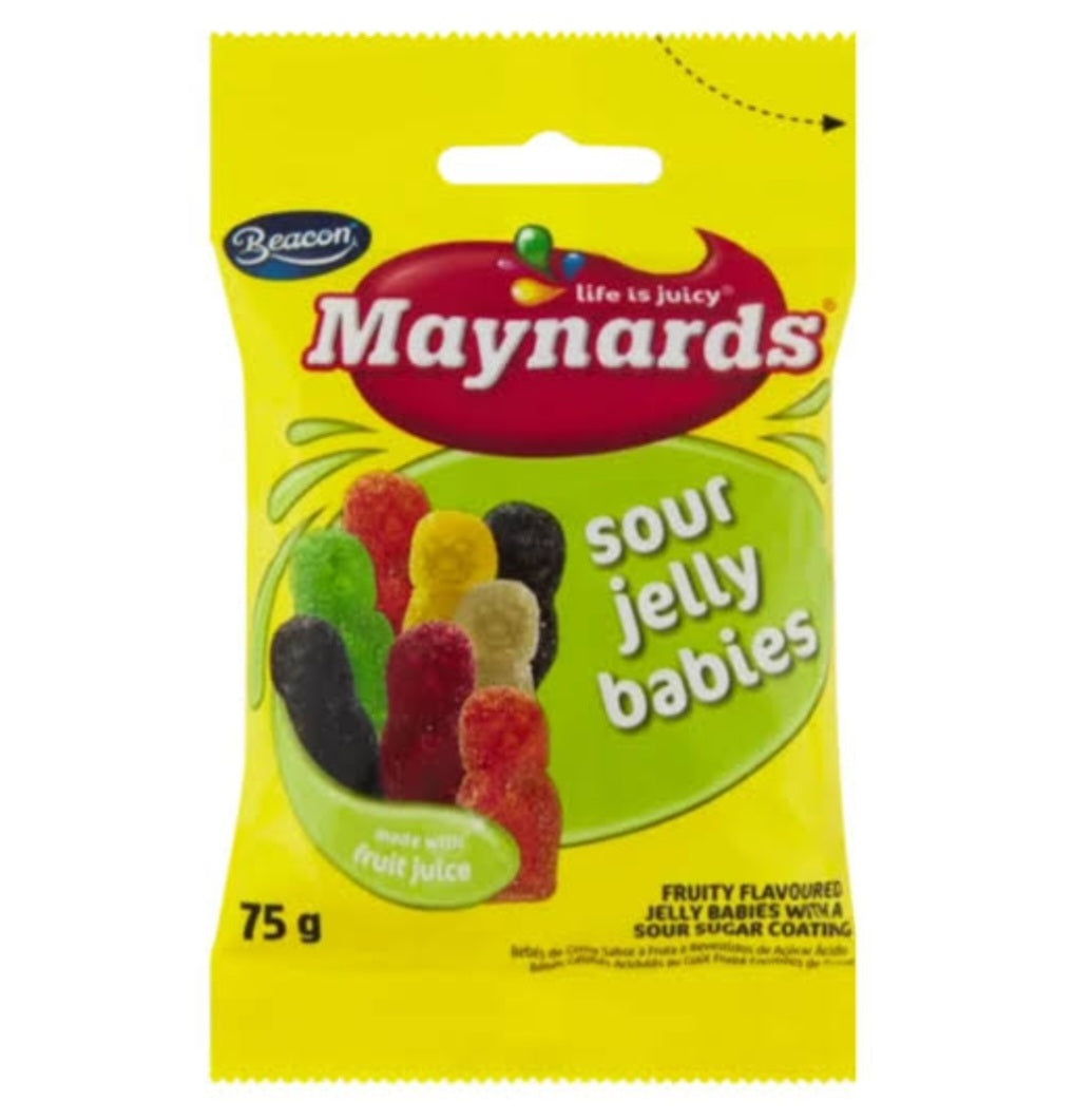 Maynards 75g sweets sour jelly babies