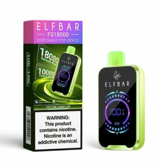 ELFBAR 18000 PUFFS DISPOSABLE VAPE COTTON CANDY ICE