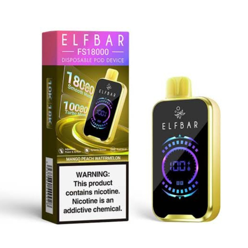 ELFBAR 18000 PUFFS DISPOSABLE VAPE MANGO PEACH WATERMELON